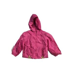 Vintage Girls Nylon Jacket Pink 4 T Floral Pockets  Lined KIKS